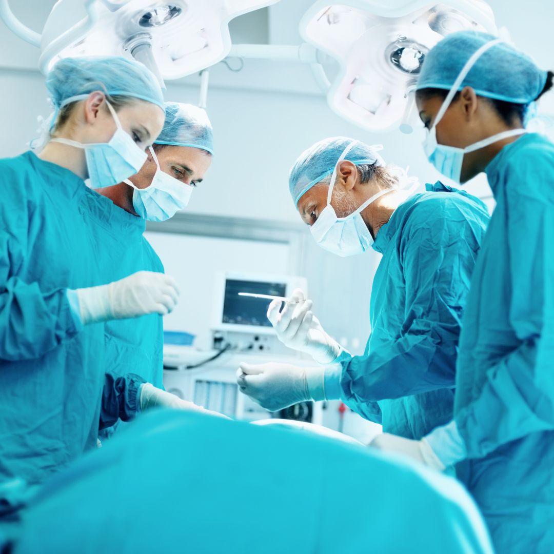 group of doctors in surgery