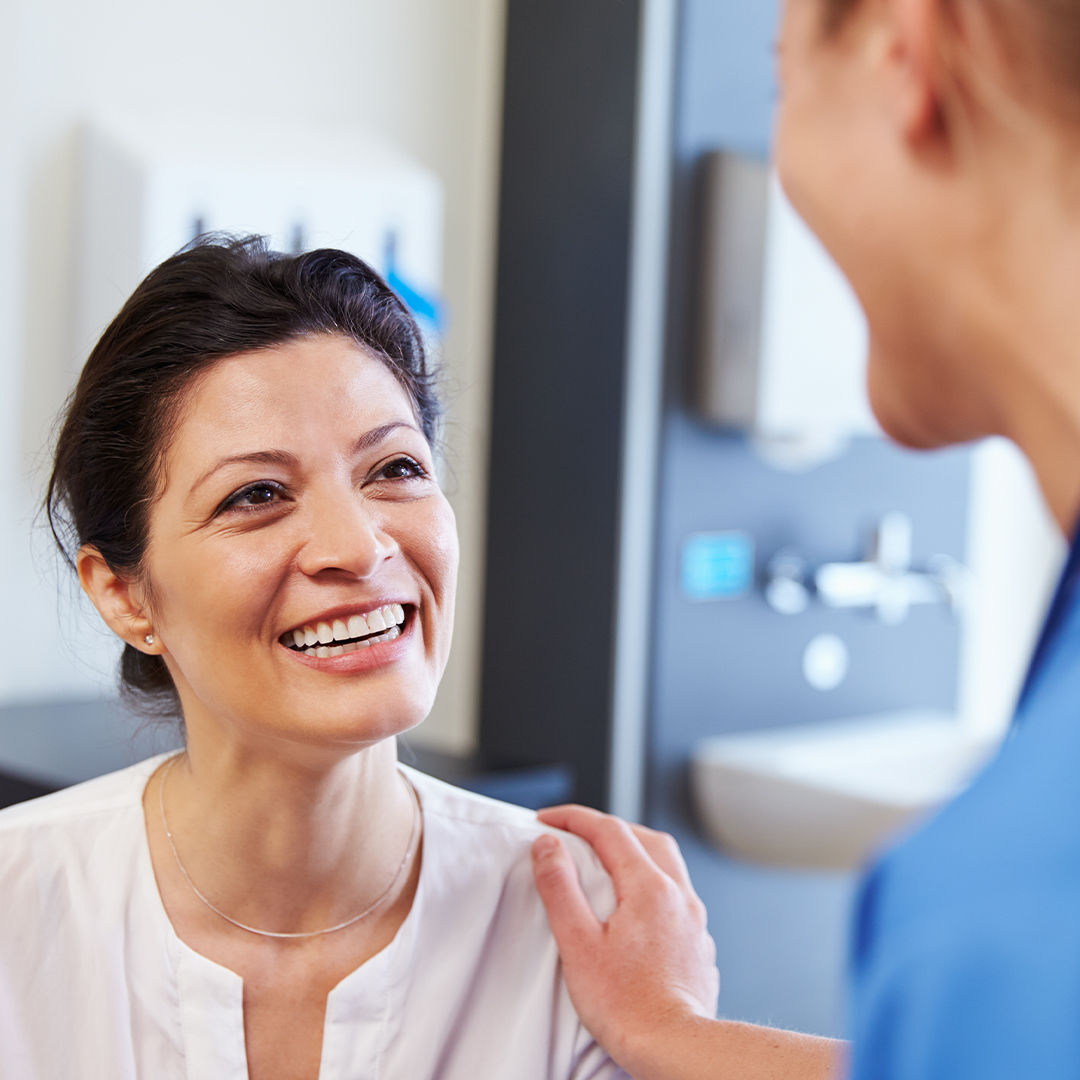 woman working with patient